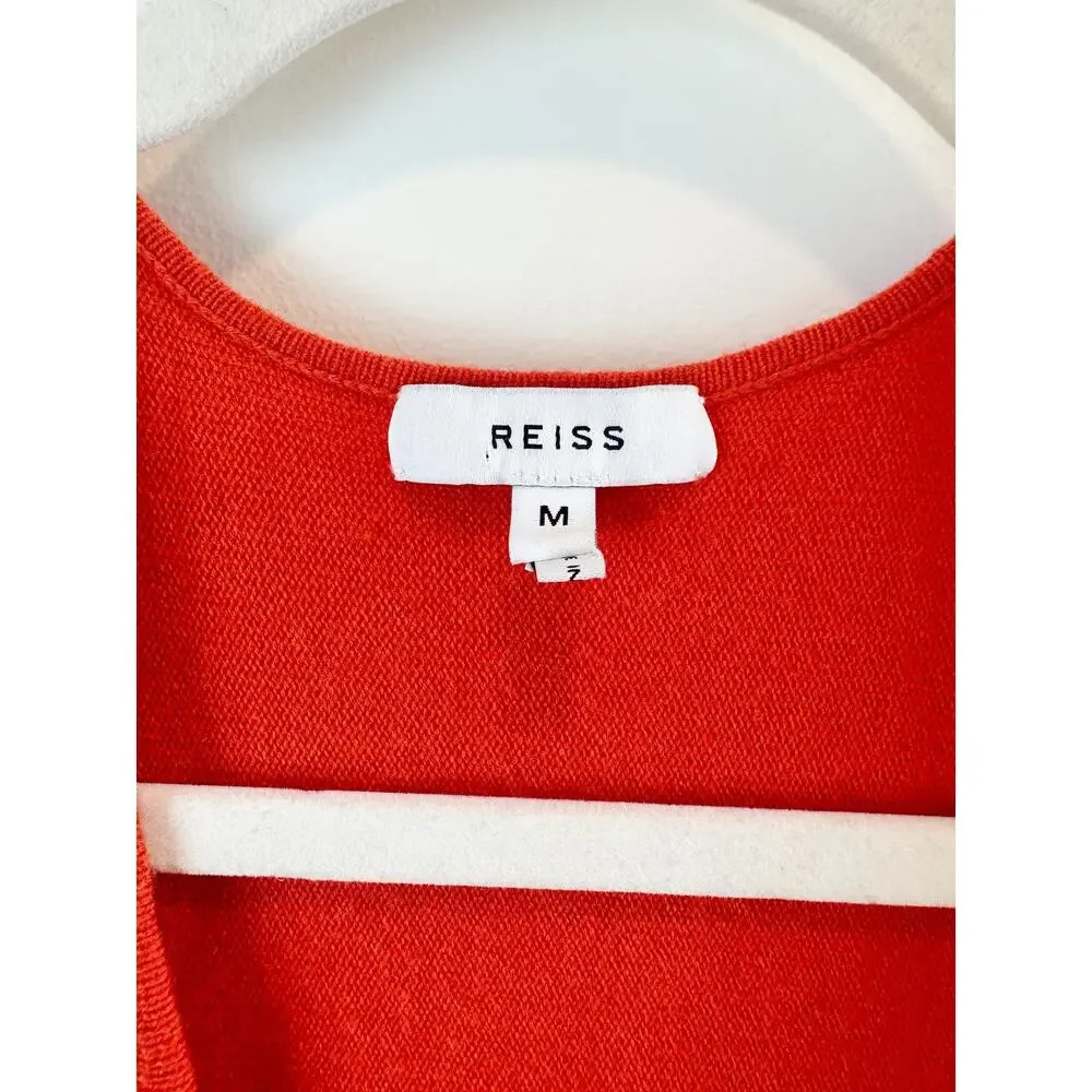 Riess Jenna Sweater Dress Orange Knitted Cashmere Blend Ruched Size M - Picture 11 of 13
